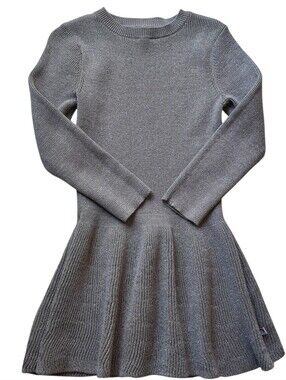 Appaman Silver Ribbed Knit Long-Sleeve Dress Size 4T